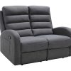 Sofa De Relaxamento Manual | Vente-unique Sofa De 2 Lugares Relax Em Tecido Cinza - Giorgia