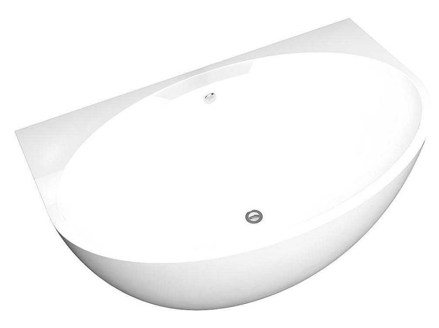 Banheira De Pousar E Encostar | Shower & Design Banheira Semi-Classica Oval De 197 L Dimensoes 151 X 94 X 60 Cm Cor Branco Em Acrilico - Pagrus