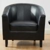 Promocoes Sofas & Poltronas | Vente-unique Poltrona Cabriolet Em Pele Sintetica Cor Preto - Cristobal Ii