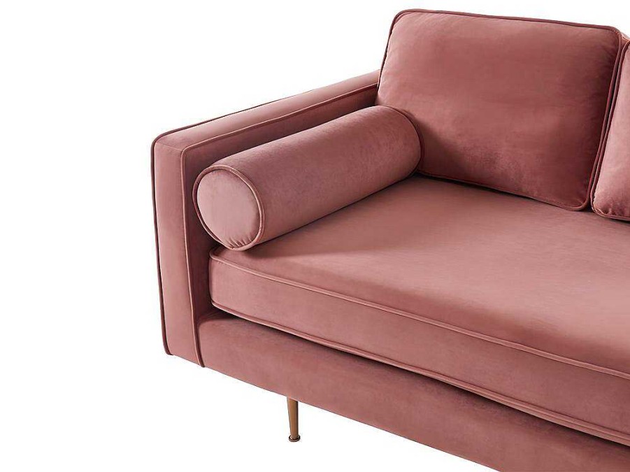 Chaise Longue | Vente-unique Chaise-Longue Direita Em Veludo Kahel Cor-De-Rosa Velho