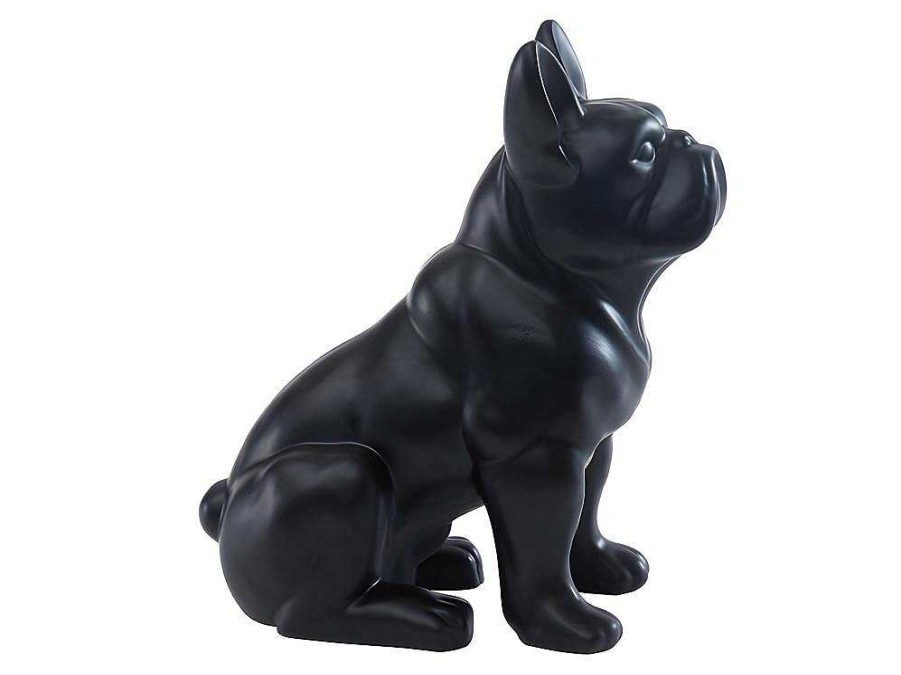 Estatua | OZAIA Estatua De Buldogue Em Resina De C. 27 X L. 16 X A. 32 Cm Cor Preto Mate - Doggo