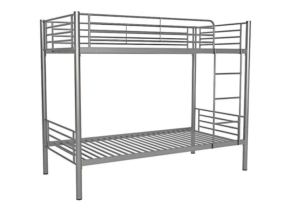 Cama De Adulto | Saldosystocks Beliche Singular As110 Estrutura Metalica Reforcada, Cor Cinza, 165X199X96Cm