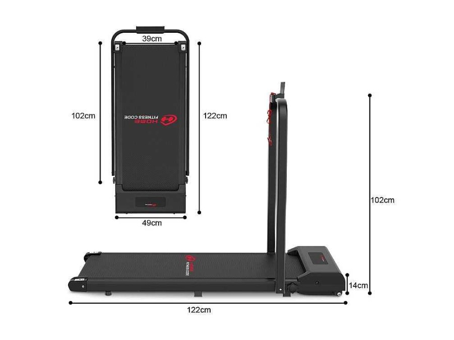 Fitness | Vente-unique 2 Em 1 Esteira Dobravel Eletrica Com Quadro Reforcado Com Tela Lcd Para O Escritorio Em Casa