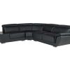 Sofa Em Pele | LINEA SOFA Sofa De Canto Em Pele Preto - Canto Esquerdo - Nahia