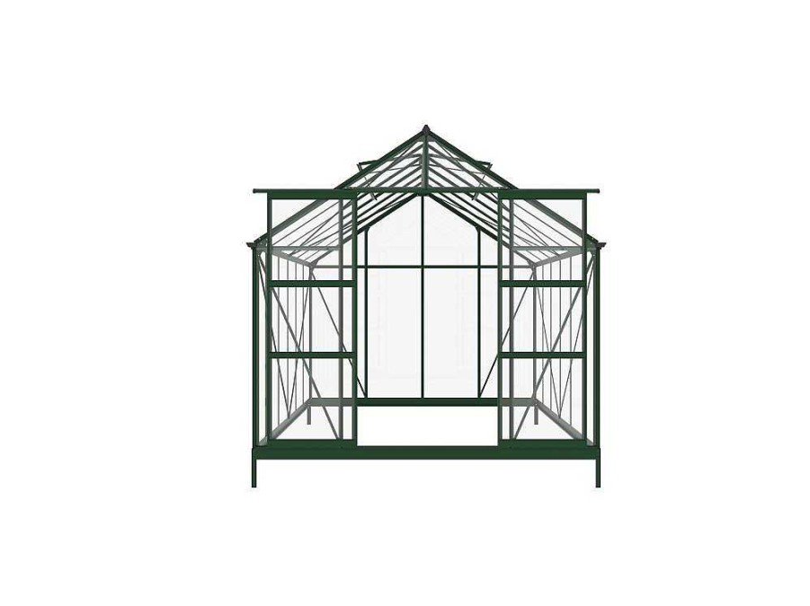 Estufas De Jardim | EXPERTLAND Estufa De Jardim Em Vidro Temperado 4 Mm Verde Kit De Ancoragem 9 M - Oteria