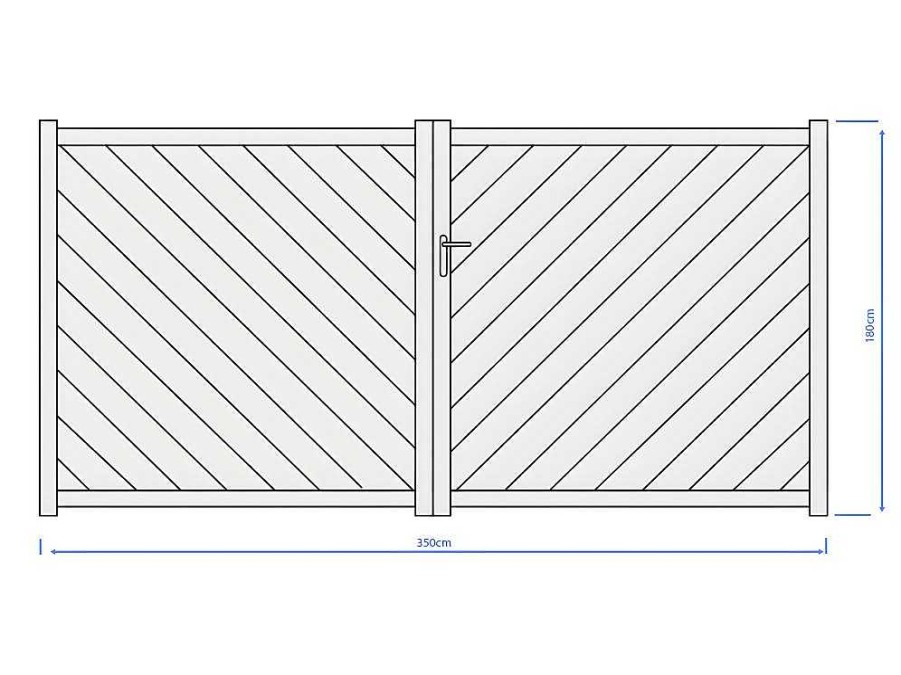 Porta E Portao | EXPERTLAND Portao De Batente Aluminio C350 X A180 Cm Antracite - Zerano