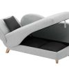 Chaise Longue | Vente-unique Chaise-Longue Direita Convertivel Em Tecido Cinza-Claro Com Espaco De Arrumacao - Penelope