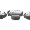 Conjunto Relax De Jardim | MYLIA Conjunto De Jardim Em Resina Entrancada: Sofa, 2 Cadeiroes E Mesa De Centro - Whiteheaven