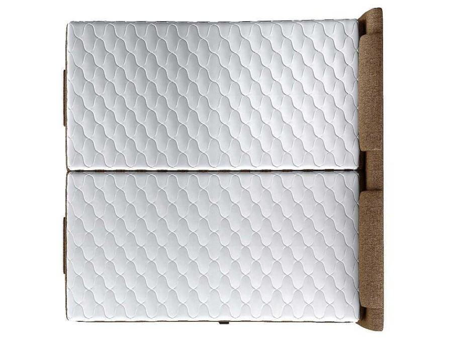 Cama De Adulto | Palacio Conjunto Boxspring Cabeceira De Cama + Sommier De Relaxamento Eletrico + Colchao + Sobrecolchao Castel Da Palacio - 2X80X200 Cm - Tecido Bege