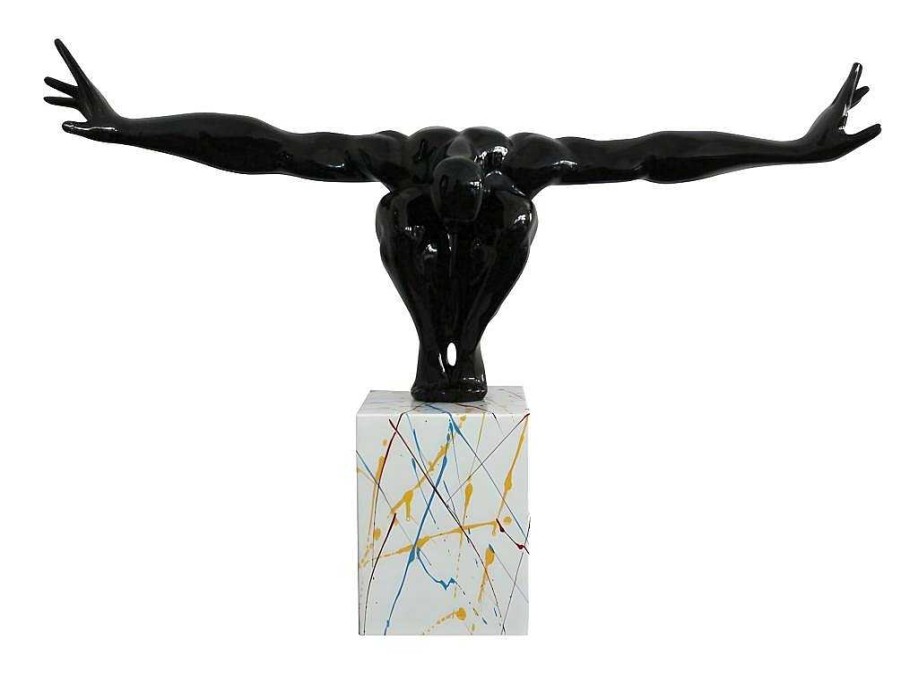 Estatua | OZAIA Grande Estatua Soledad Ii Em Resina - Comp.73 X Alt.57 Cm - Preto