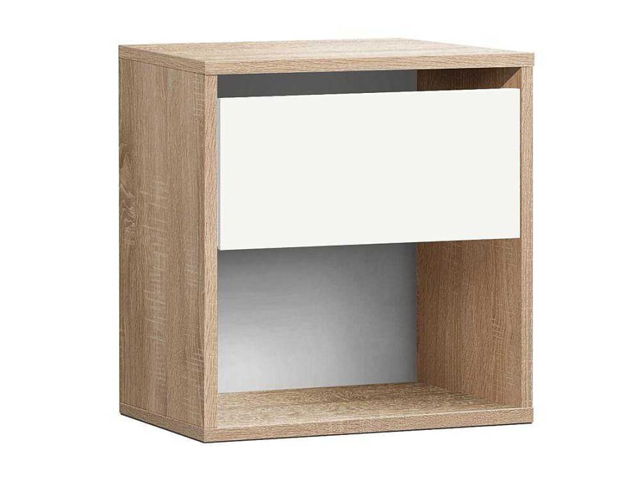 Mesa De Cabeceira | Venprodin Mesa De Cabeceira Juvenil Com 1 Gaveta 42X40X28 Cambriano-Branco