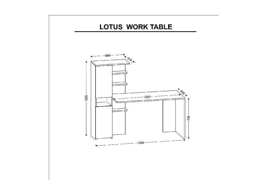 Secretaria | EPIKASA Secretaria Lotus, Branco, 150X60X135 Cm, Epikasa