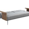 Sofa Cama Clic-Clac E Dobravel | Vente-unique Sofa-Cama De 3 Lugares Em Tecido Cinza Convertivel Clic-Clac - Ninandro