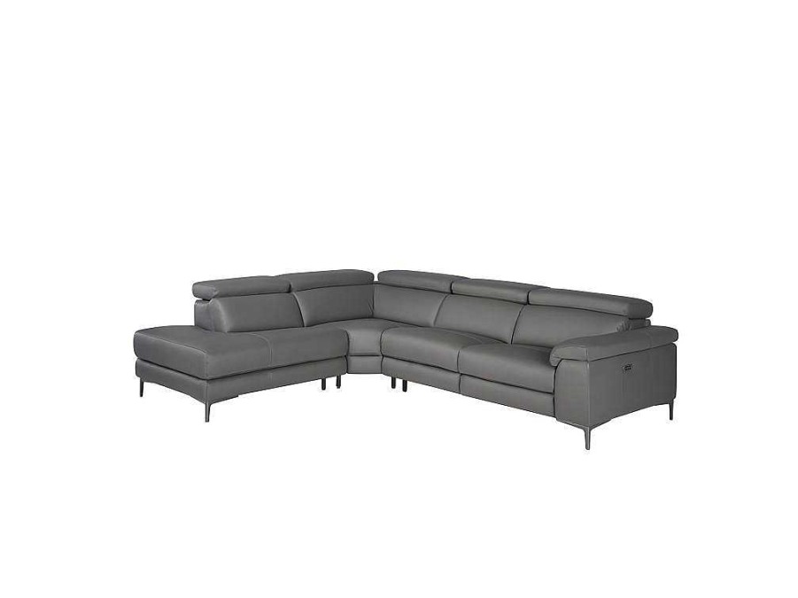 Promocoes Sofas & Poltronas | Angel Cerda Sofa De Canto Em Couro Cinzento Estofado Em Couro Cinzento 6112