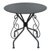 Conjunto Mesa E Cadeiras De Jardim | MYLIA Mesa De Jardim Em Metal Estilo Ferro Forjado - Antracite - Guermantes