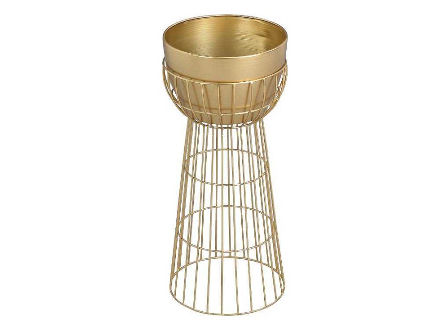 Promocoes Decoracao | OZAIA Vaso De Ornamentacao Filiforme Em Metal D. 30 X A. 71 Cm Dourado - Cemoro