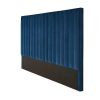 Cabeceira E Ponte De Cama | Vente-unique Cabeceira De Cama Com Costuras Verticais De 160 Cm Em Veludo Cor Azul-Escuro - Sarah