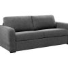 Sofa Cama De Abertura Rapida | Vente-unique Sofa De 4 Lugares Convertivel Abertura Rapida Tecido Matizado Cinza Antracite, Cama 160 Cm E Colchao 14 Cm - Bevis