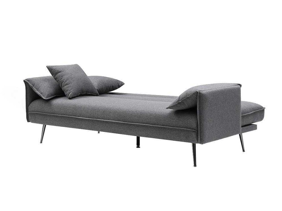 Sofa Cama Clic-Clac E Dobravel | Vente-unique Sofa Convertivel De 3 Lugares Clic-Clac Em Tecido Antracite - Fusano