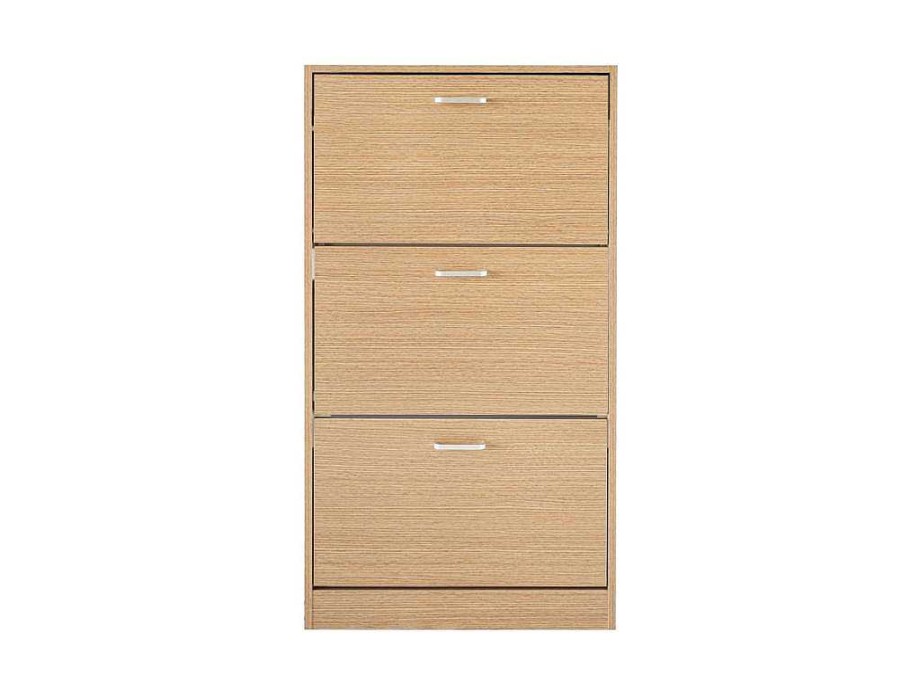 Sapateira | Vente-unique Wehome - Sapateira Slim De 3 Portas 63X115 Cm Em Madeira De Carvalho