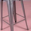 Bancos De Bar | Vente-unique Banqueta Industrial Em Aco Metalizado Com Encosto Alto (76Cm) - Bistro - Metal