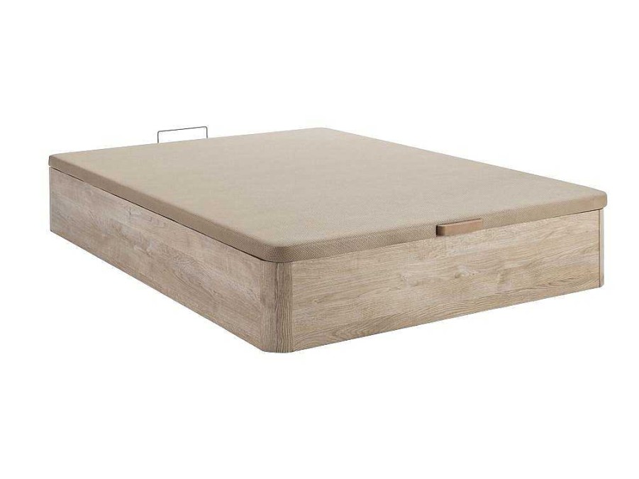 Conjunto Colchao E Sommier | DREAMEA Conjunto Artigos De Cama 160 X 200 Cm Sommier Com Espaco De Arrumacao Natural Claro + Colchao De Espuma Hd - Heaven Da Dreamea