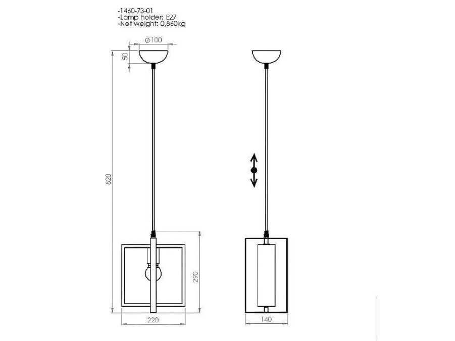 Promocoes Decoracao | EPIKASA Candeeiro Suspenso Lecco, Dourado, Preto, Madeira, 14 X 22 X 82 Cm, Epikasa