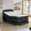 Cama Articulada | Palacio Conjunto Boxspring Cabeceira De Cama + Sommier De Relaxamento Eletrico + Colchao + Sobrecolchao Castel Da Palacio - 100X200 Cm -Tecido Antracite