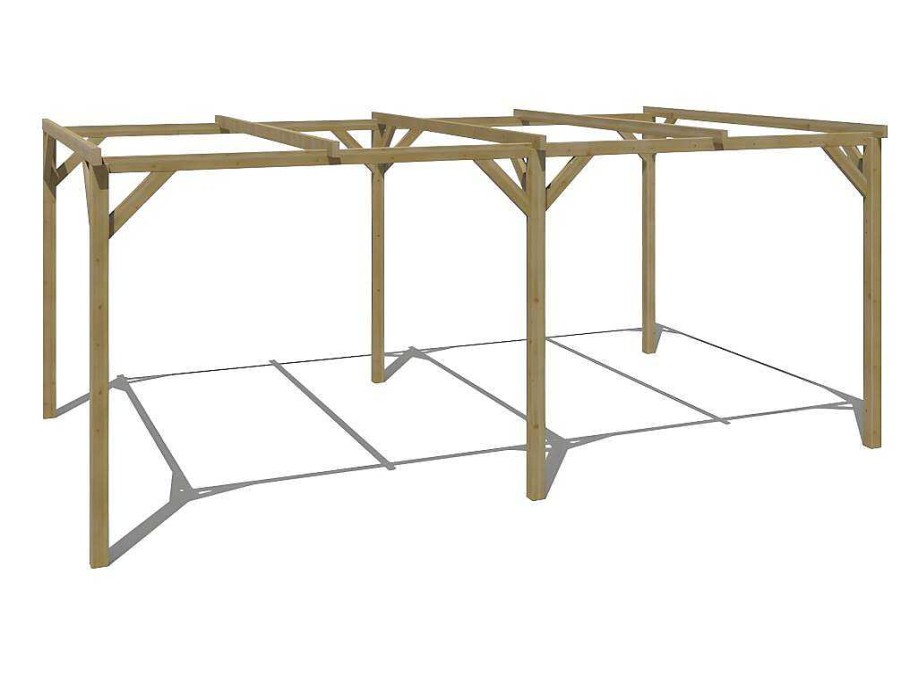 Pergola, Coreto, Quiosque | EXPERTLAND Abrigo Para Carro Individual Autoportante Em Madeira Tratada 1 Viatura 15 M - Achille