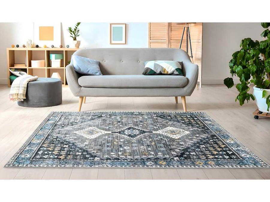 Tapete Grande | OZAIA Tapete Vintage Oriental 160 X 230 Cm Cinza - Clossy