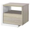 Mesa De Cabeceira | Vente-unique Cabeceira Napoli - 1 Gaveta - Natural E Branco