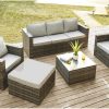 Conjunto Relax De Jardim | MYLIA Pufe De Jardim Em Resina Entrancada Cinzento - Anori