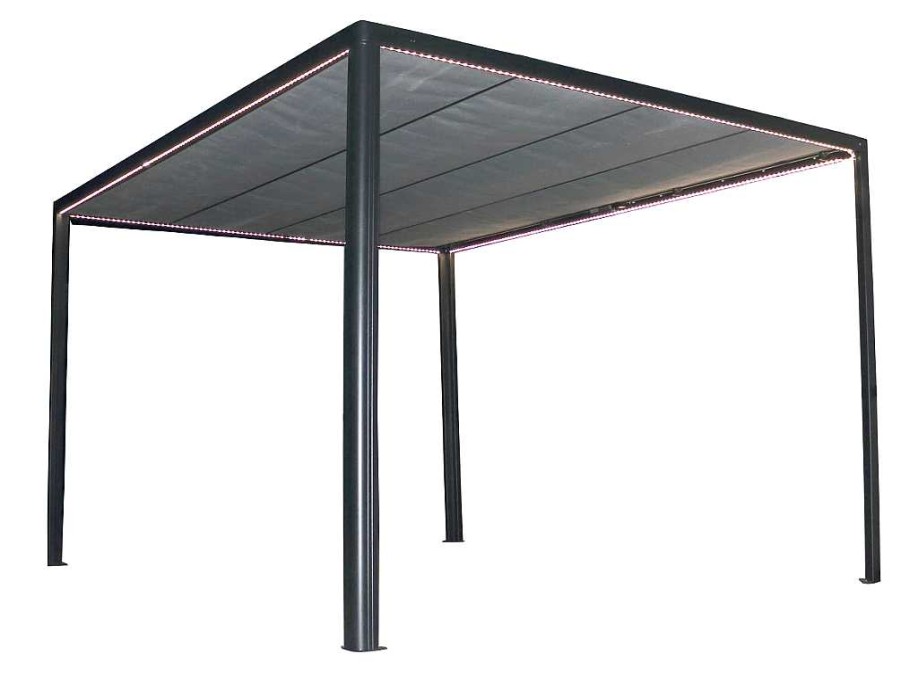 Pergola, Coreto, Quiosque | EXPERTLAND Pergola Autonoma Em Aluminio Nitero Com Led - C294 X L294 X A230 Cm