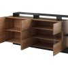Promocoes Sala | Vente-unique Aparador 4 Portas E 4 Nichos Com Leds, Natural Claro E Antracite - Idesia