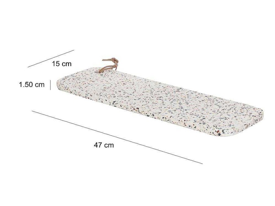 Louca E Utensilios De Cozinha | OZAIA Tabua De Corte Em Terrazzo - L. 47 X P. 15 - Multicolorido - Joana