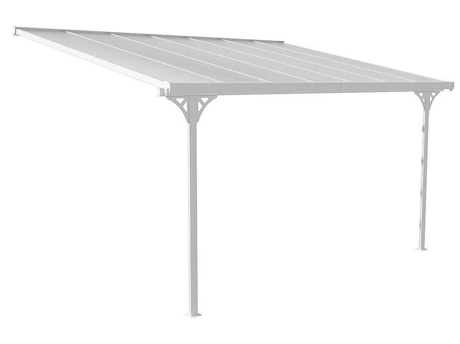 Pergola, Coreto, Quiosque | EXPERTLAND Pergola De Parede Em Aluminio 13,2 M Branco Alvaro