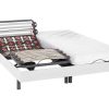 Cama Articulada | DREAMEA Conjunto Relaxamento Com Ripas E Estacas - Latex Pandora Ii De Dreamea - Motores Okin - Branco - 2X90X200 Cm