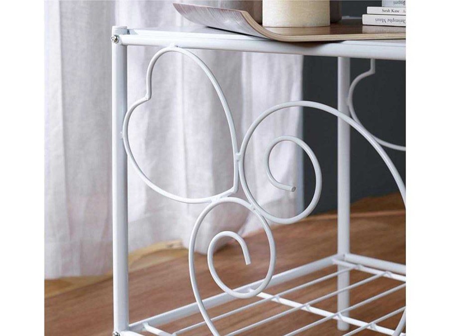 Mesa De Cabeceira | Vente-unique Cabeceira Vivian 1 Mesinha - Metal - Branco