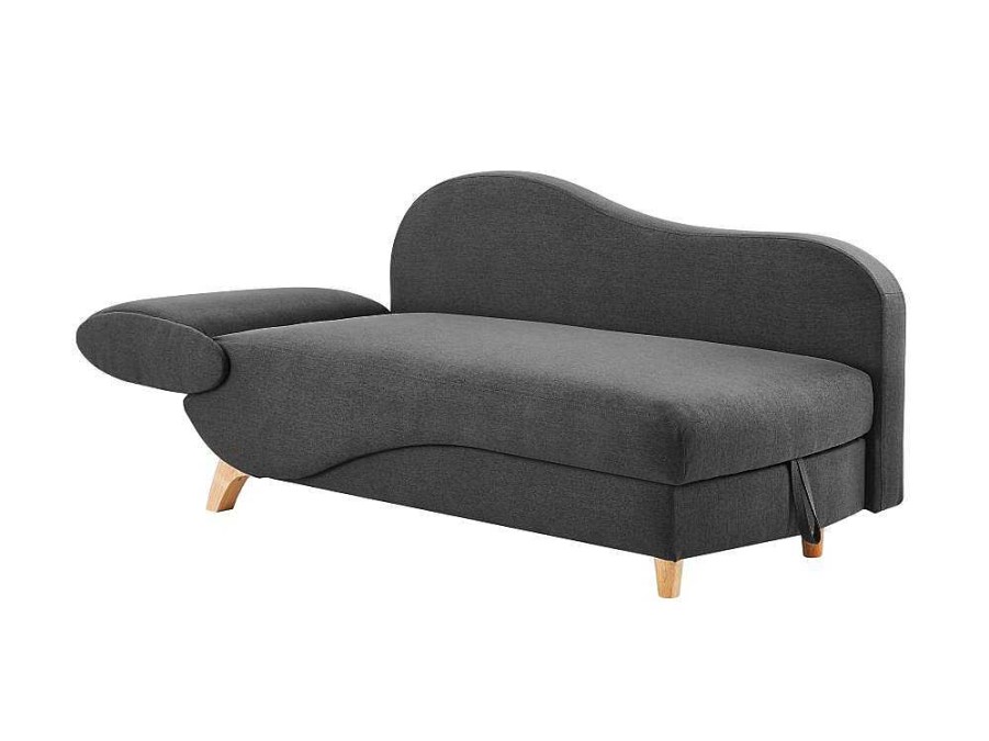 Chaise Longue | Vente-unique Chaise-Longue Direita Convertivel Em Tecido Antracite Com Espaco De Arrumacao - Penelope