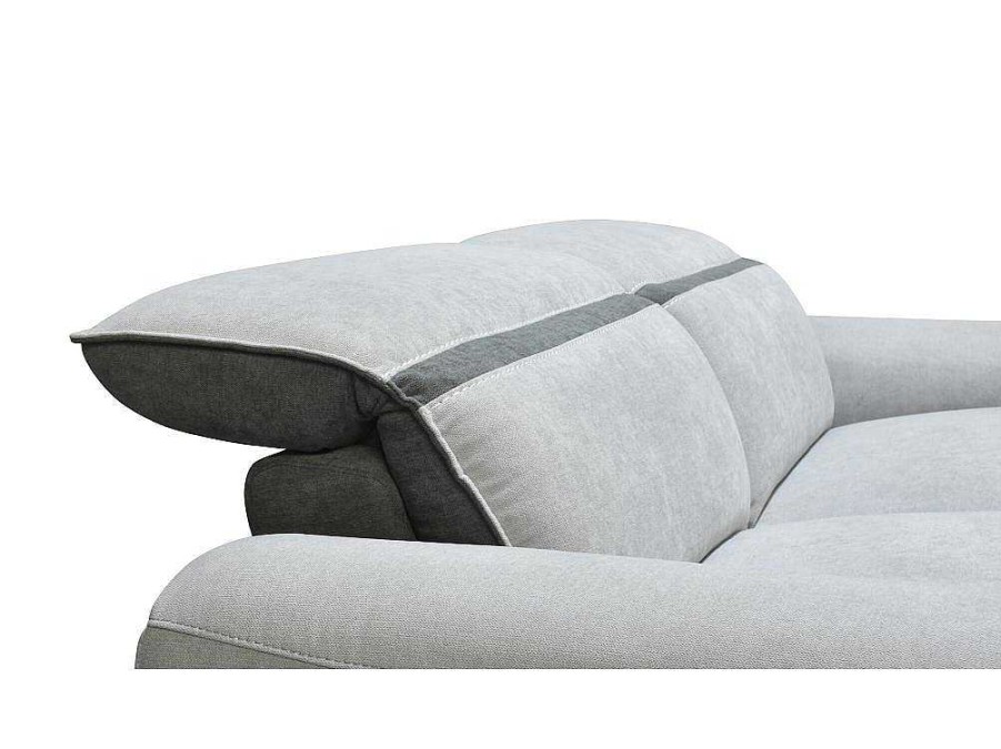 Sofa De Relaxamento Eletrico | Vente-unique Sofa De 3 Lugares Articulado Eletrico Tecido Cinzento-Claro - Orietto