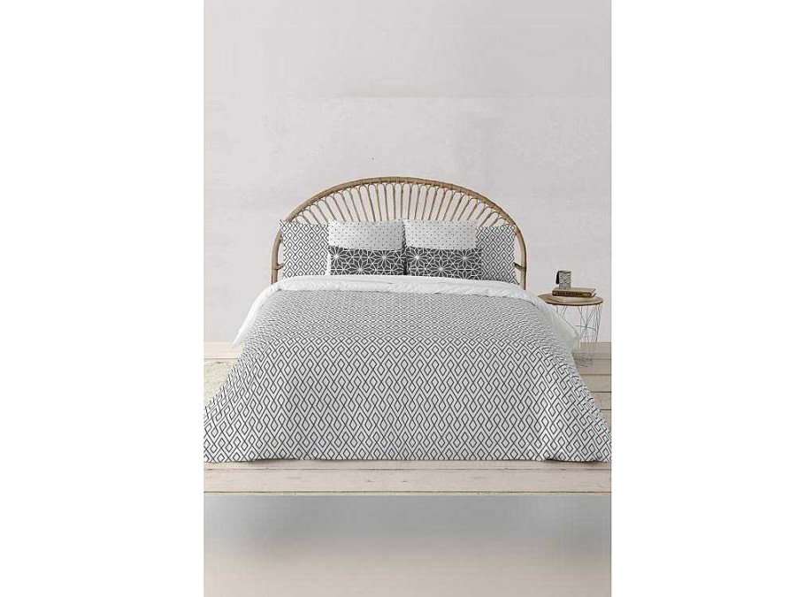 Roupa De Cama | Purline Housse De Couette 100% Coton 1 Piece Gris A Motifs Blancs 260X240