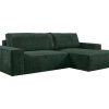 Promocoes Sofas & Poltronas | Vente-unique Sofa De Canto Direito Convertivel Em Veludo Canelado Verde Abeto - Amelia De Pascal Morabito