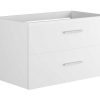 Movel Lavatorio Individual | Vente-unique Movel Suspenso Para Casa De Banho Com Lavatorio Individual Branco 80 Cm - Kayla