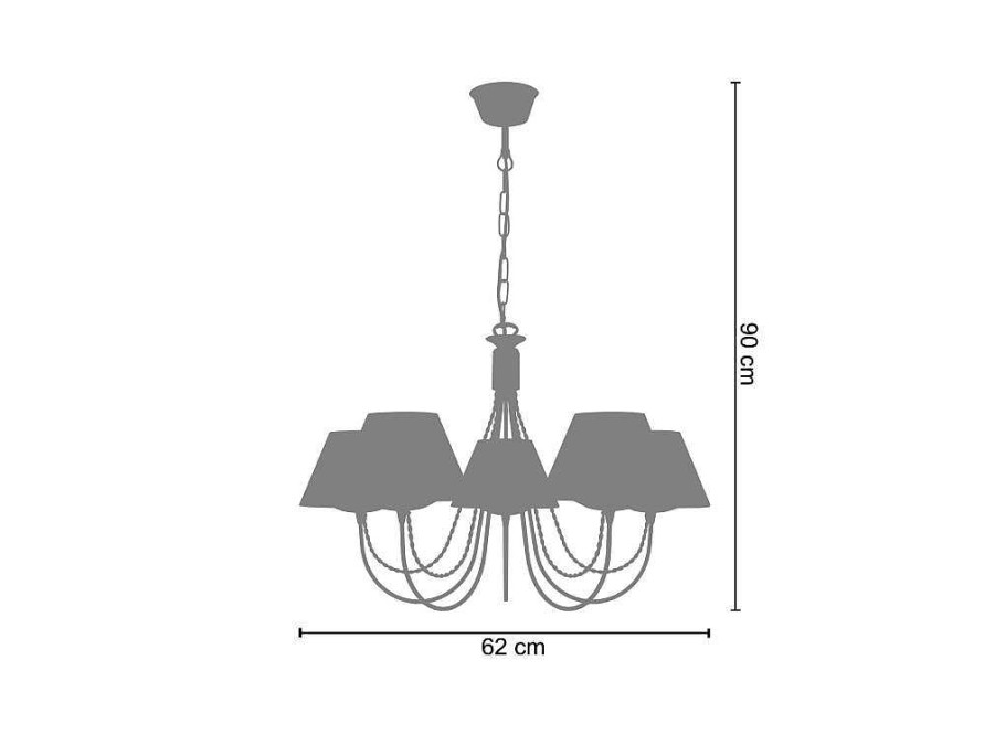 Lustre | TOSEL Lustre Tosel Leicester Tecido Braco Cru D62 X H46 Cm