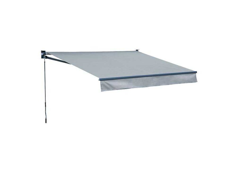 Toldo E Persiana De Exterior | Happy Garden Toldo Saule 2,95 2,5M - Tecido Cinzento E Estrutura Cinzenta