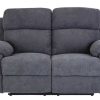 Sofa De Relaxamento Manual | Vente-unique Sofa De 2 Lugares Relax Em Tecido Antracite - Tolzano