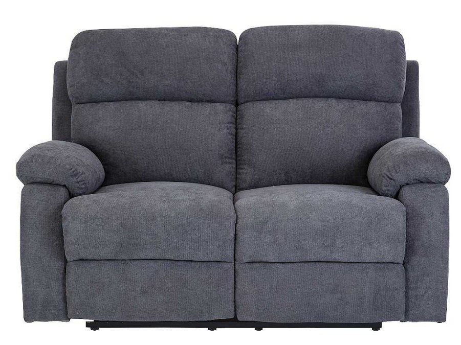 Sofa De Relaxamento Manual | Vente-unique Sofa De 2 Lugares Relax Em Tecido Antracite - Tolzano