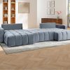 Sofa Panoramico | Vente-unique Sofa De Canto Esquerdo Panoramico Convertivel Veludo Cinza - Esilia Ii