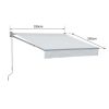 Toldo E Persiana De Exterior | Happy Garden Toldo Saule 2,5 2M - Tecido Listrado Branco/Cinzento E Estrutura Branca