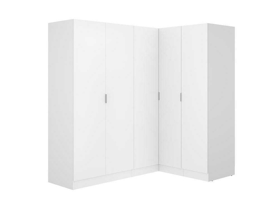 Armario E Roupeiro | Vente-unique Roupeiro De Canto 5 Portas C173 Cm Branco - Listowel